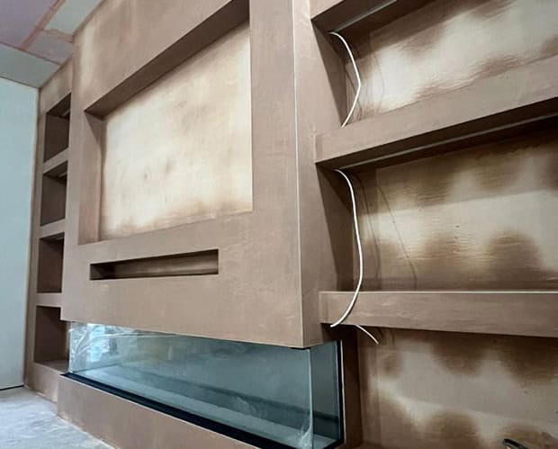 plastering on media wall in hampshire